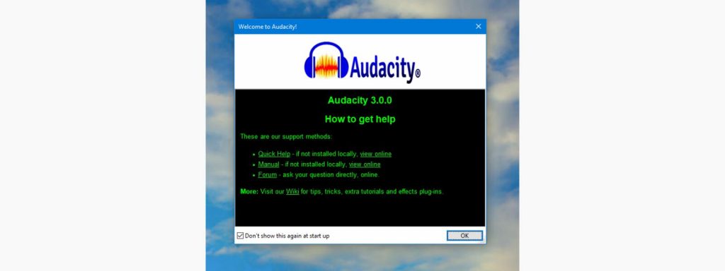 Audacity 3.0.0, novo formato dos proxectos