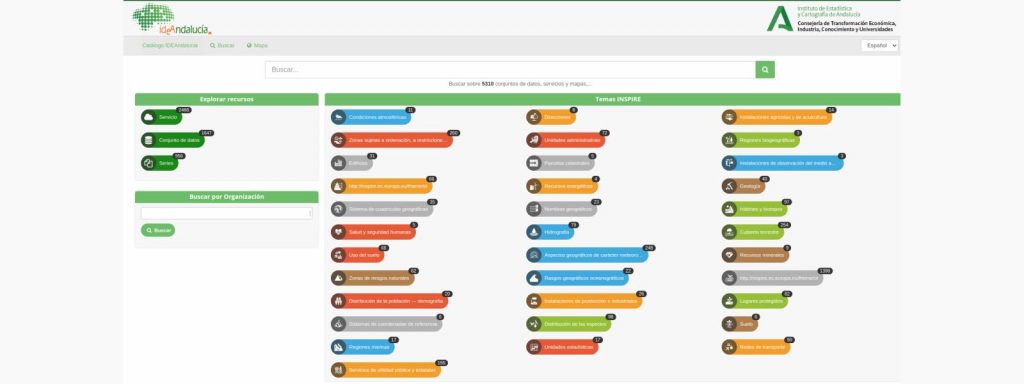 Novo catálogo de acceso a datos e servizos de mapas do IDEAndalucía