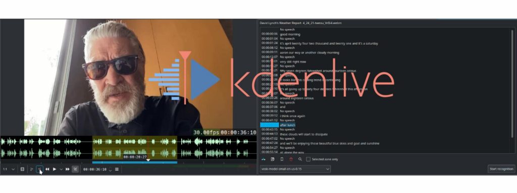Kdenlive 21.04, nova opción de voz a texto
