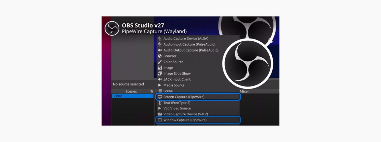 OBS Studio 27, mellor soporte para Wayland