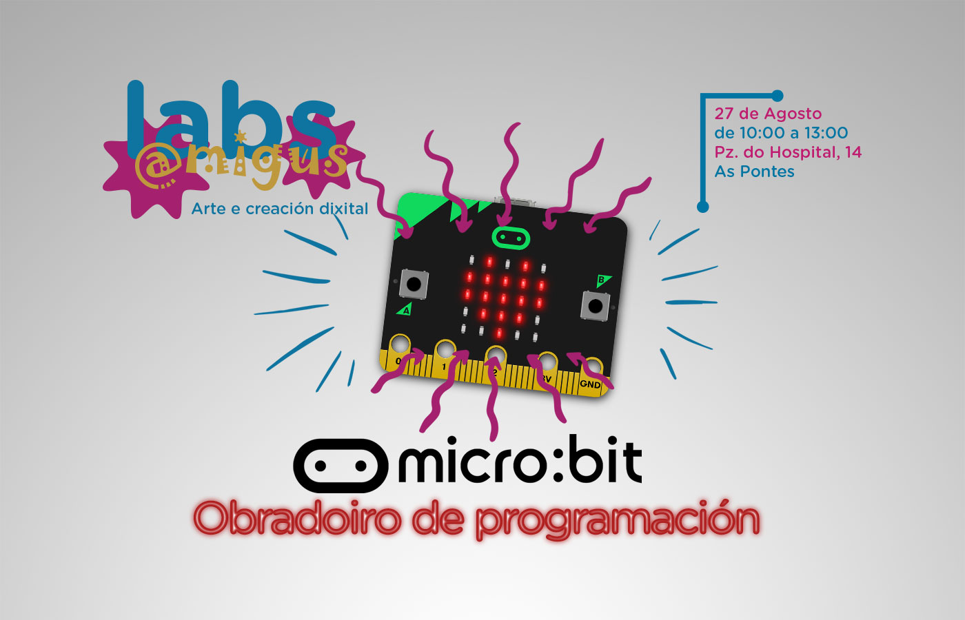 Microbit, obradoiro de programación en Amigus Labs