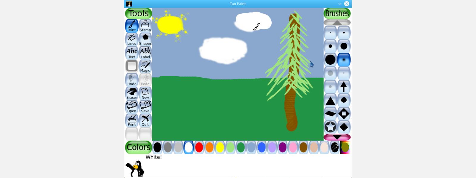 Tux Paint 0.9.25, melloras nas ferramentas