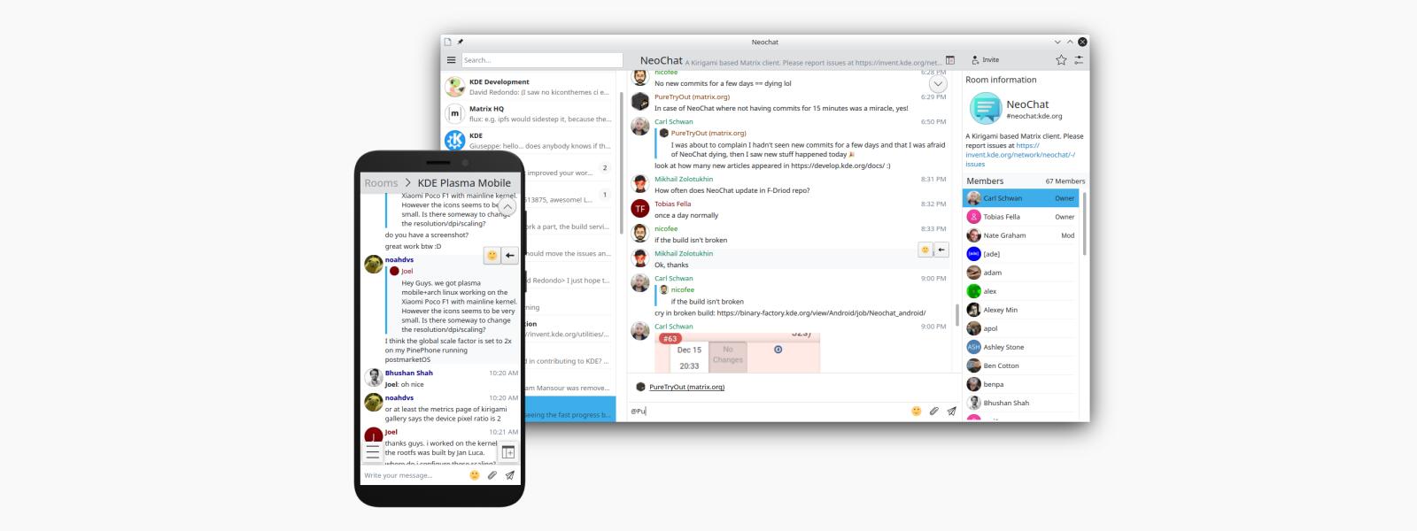 NeoChat 1.0, cliente de Matrix creado por KDE