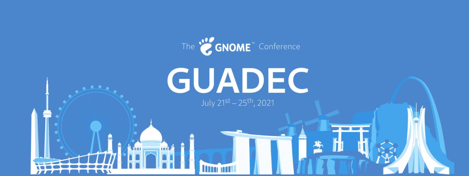 GUADEC 2021 en liña, entre o 21 e 25 de xullo