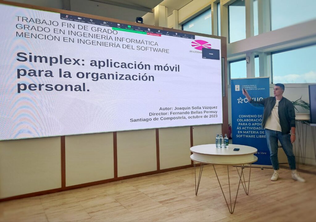 Joaquín Solla, segundo premio con “Simplex: aplicación móvil para la organización personal”