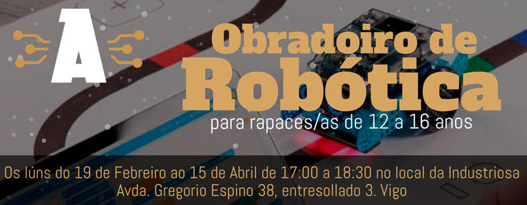 cartel de Talleres de Robótica juvenil en la Industriosa