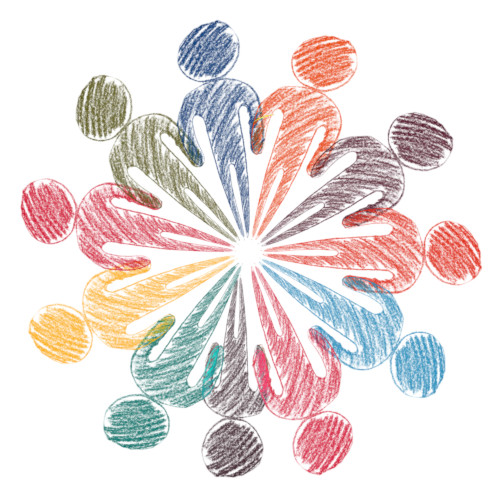 ilustración dun grupo de xente xunta