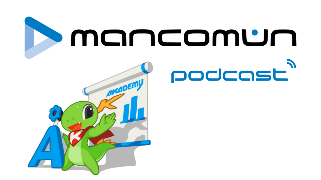 Portada del podcast Mancomún - Akademy-es 2024 Mascota de KDE