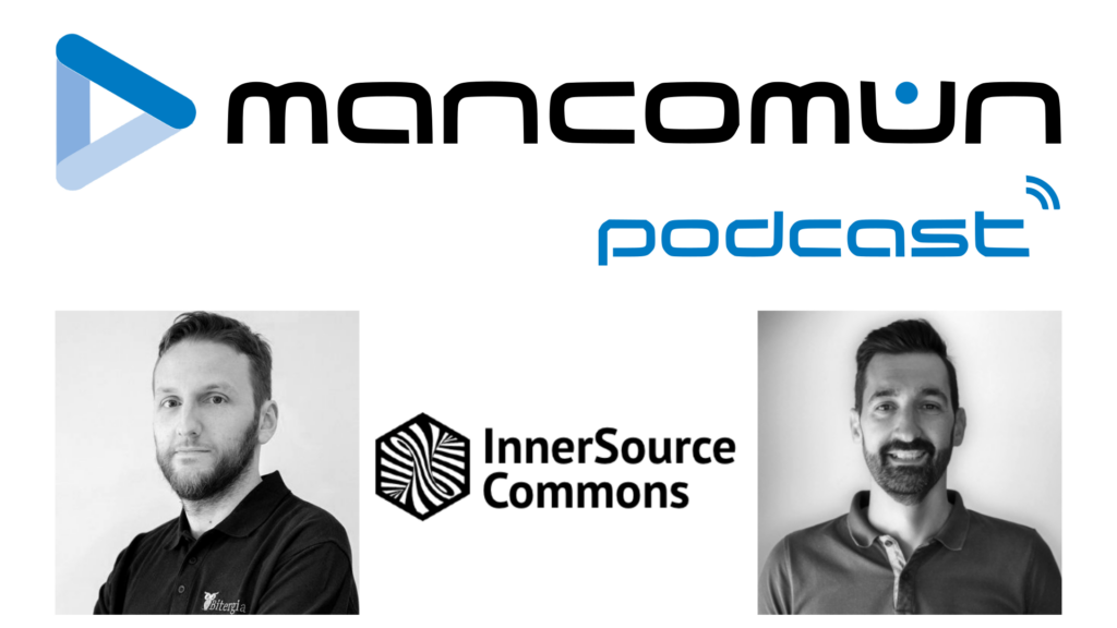 Portada de Mancomún podcast con las fotos de Daniel y Pablo