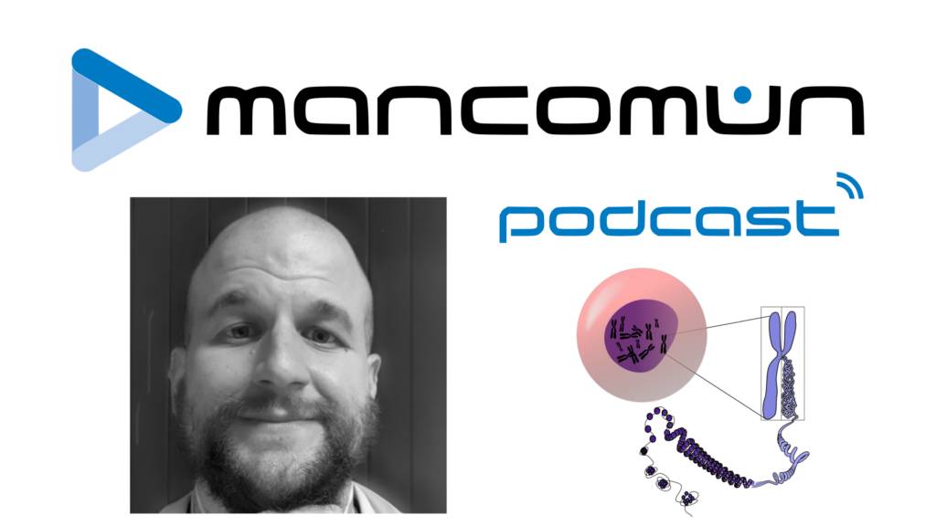Portada do Mancomún podcast - Software libre, o motor da Xenómica, con Adrián Casanova