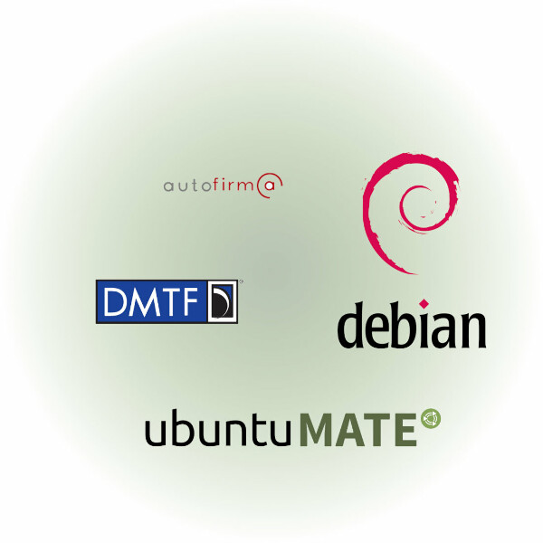 logos de debian, ubuntu, autofirma