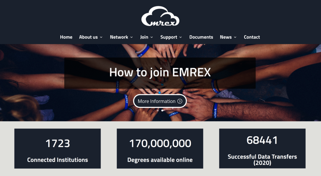 captura da portada da web de EMREX