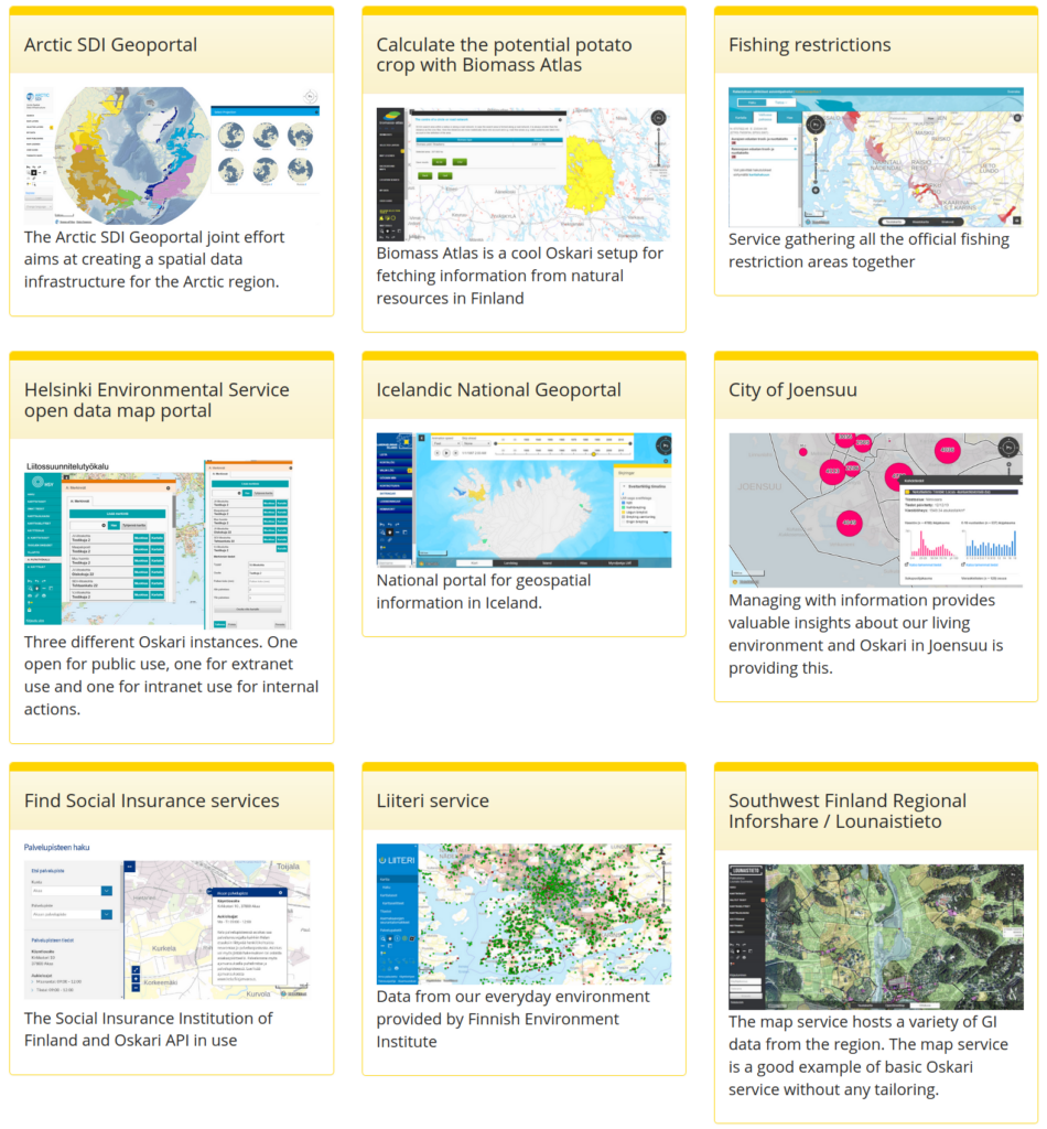 Galería de exemplos en oskari
