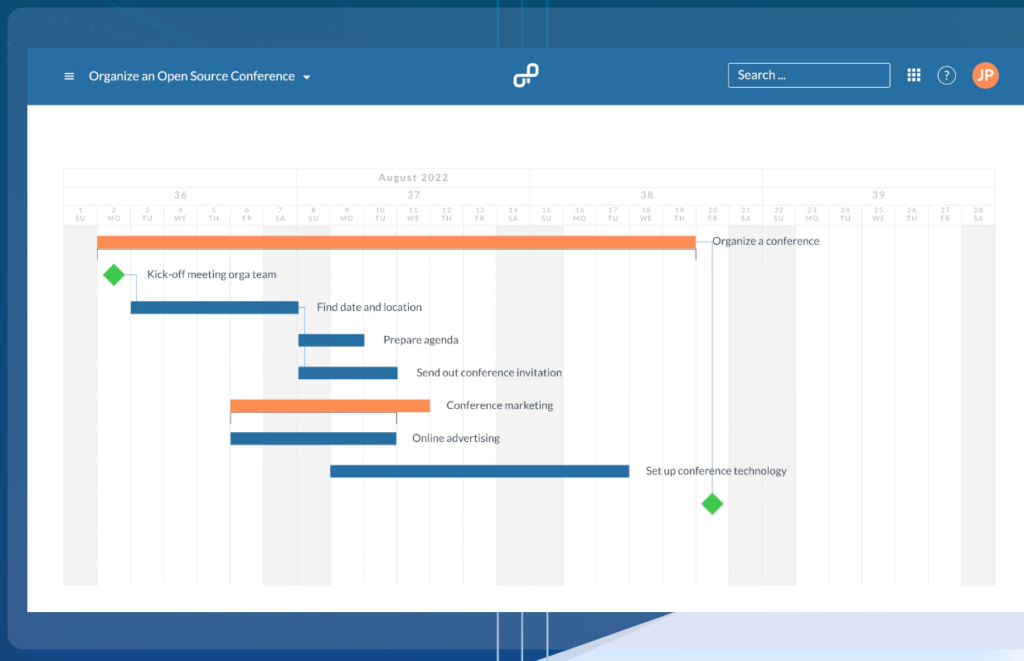 captura de la aplicación openproject