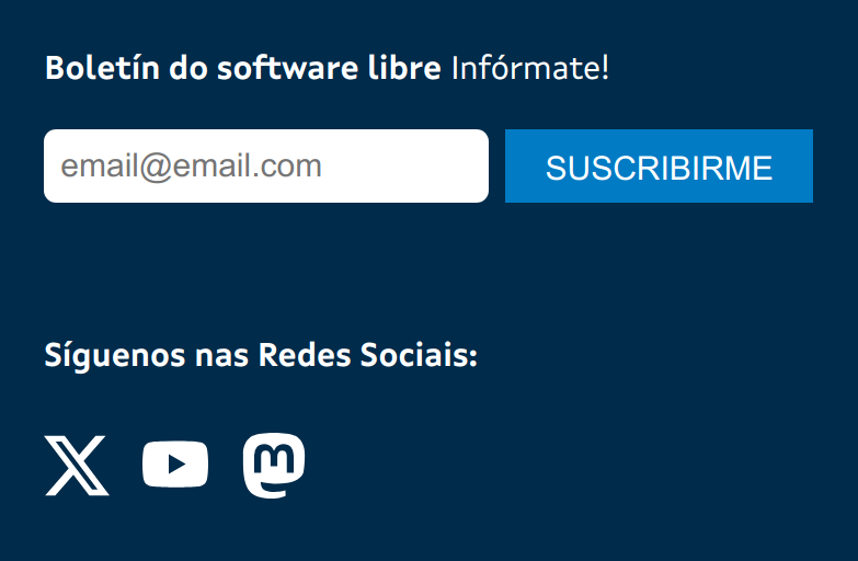 boletín do software libre
caixón para suscribirse