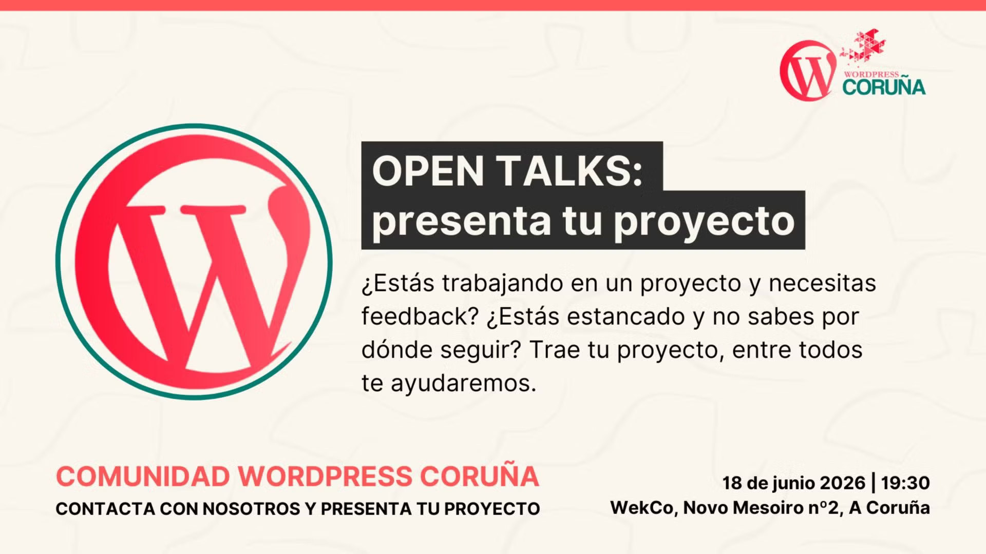 OPEN TALKS: presenta o teu proxecto