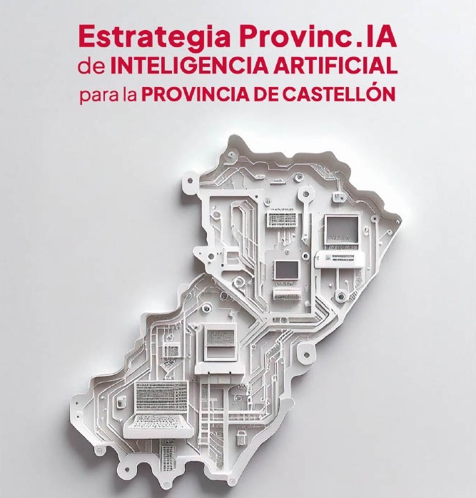 Texto na imaxe: Estrategia Provinc. IA de Inteligencia Artificial para la Provincia de Castellón.