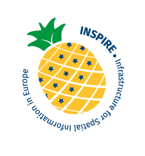 A imaxe presenta o logo do proxecto da Unión Europea de Información e Sociedade (ISM). O deseño adoita a forma dun piña con estrelas azuis na súa superficie. Os termos "inspirar" escríbense en letras brancas encima da piña, mentres que a palabra "infraestruturas" atópase debaixo.