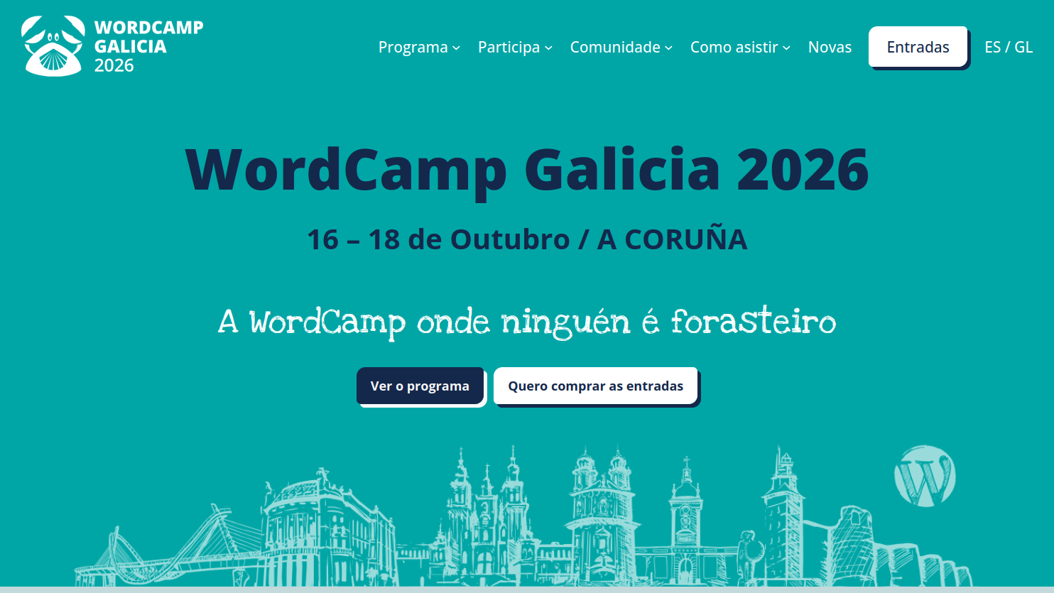WordCamp Galicia 2026: código aberto e comunidade